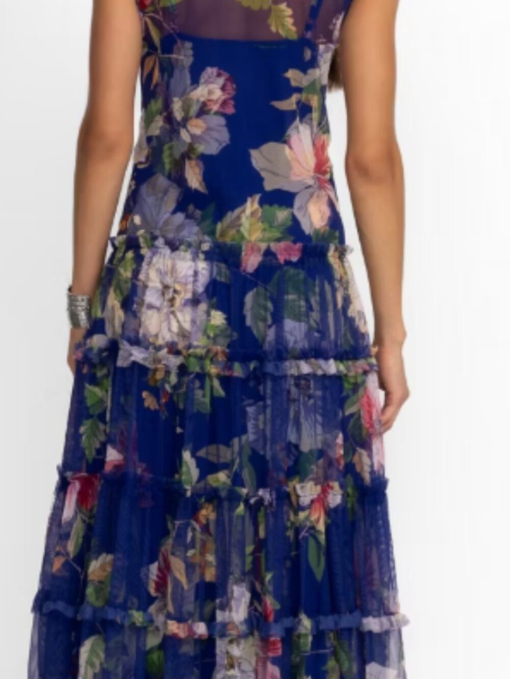Johnny Was Mazzy Multi Ruffle Maxi Dress – Ullani Blue Floral – 2X / XXL - Picture 2 of 10